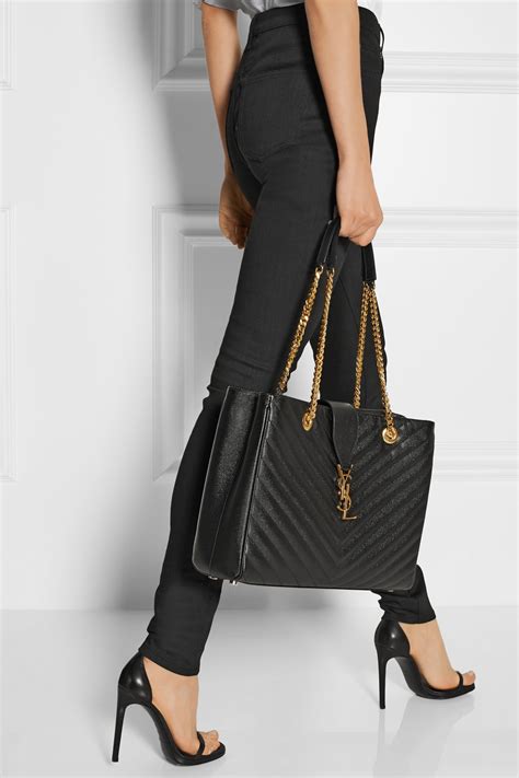 ysl black tote bag|ysl large quilted tote bag.